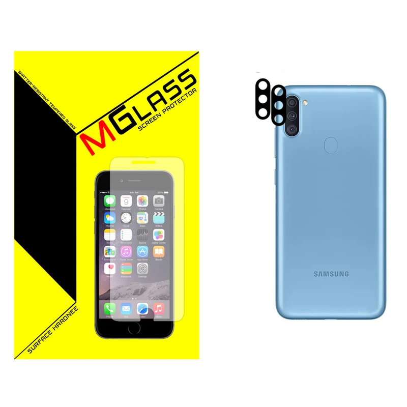 محافظ لنز فلزی دوربین ام گلس مدل MGL-02 مناسب برای گوشی موبایل سامسونگ GALAXY A11 بسته دو عددی