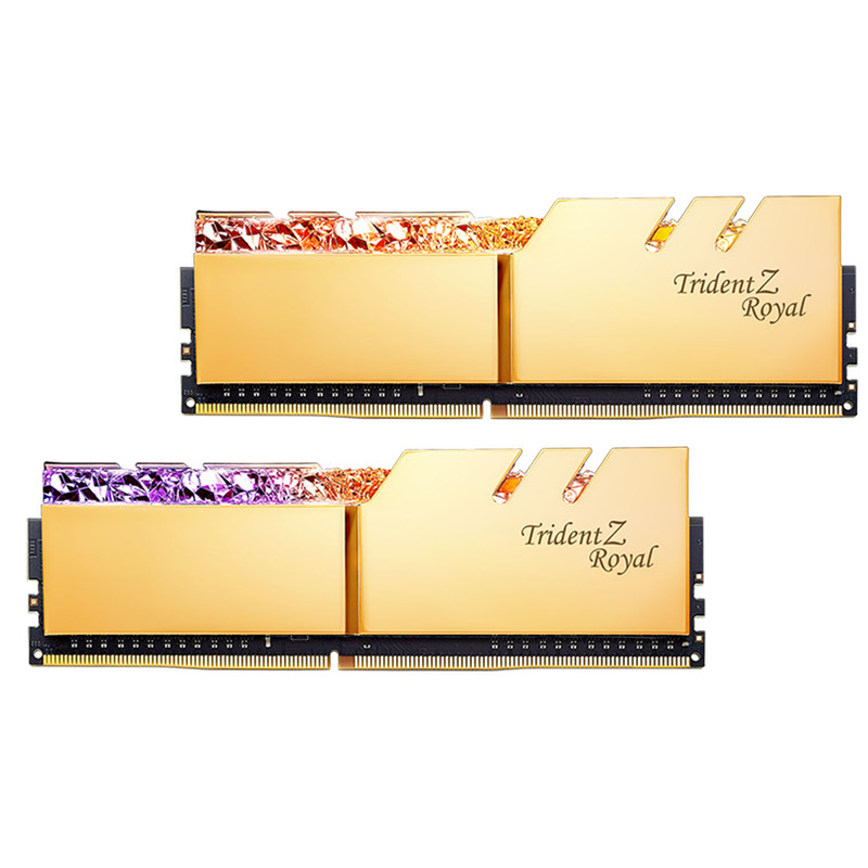 رم دسکتاپ DDR4 دوکاناله 3600 مگاهرتز CL16 جی اسکیل مدل TRIDENT ROYAL GOLD ظرفیت 32 گیگابایت