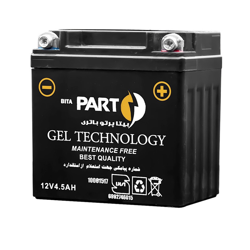 باتری موتورسیکلت بیتا پرتو باتری مدل 12 ولت 4.5 آمپر