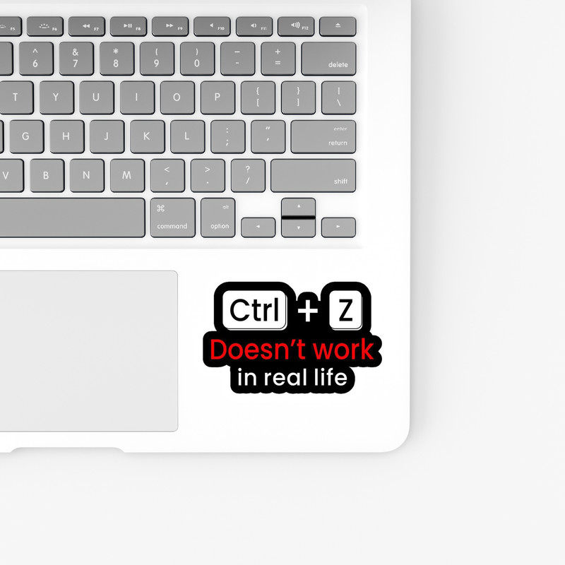 استیکر لپ تاپ و موبایل بووم طرح نوشته مدل Ctrl z کد KT33