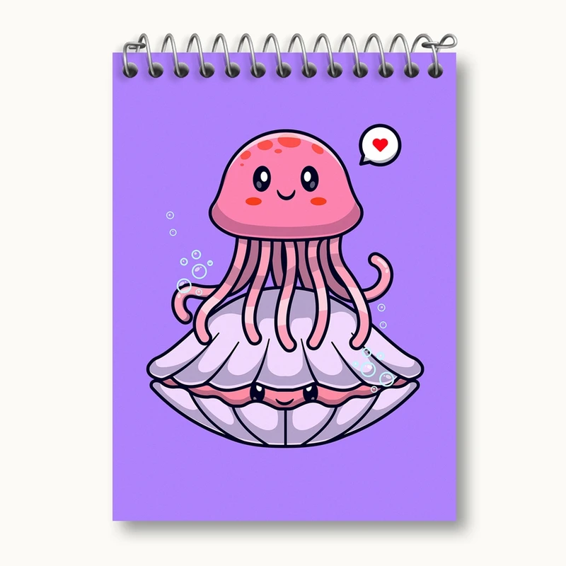 دفتر یادداشت 50 برگ خندالو مدل حیوانات بامزه عروس دریایی کد 29704