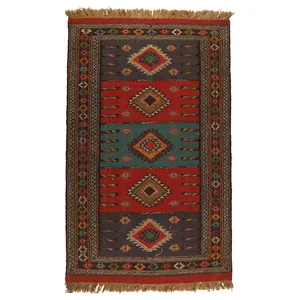 گلیم دستبافت دومتری طرح سفره کردی کد 1405169