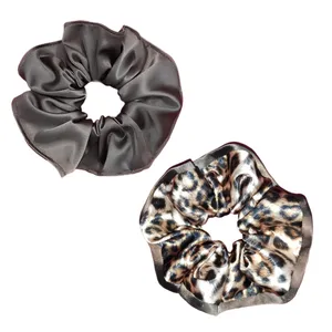 کش مو زنانه مدل اسکرانچي ساتن ابريشم مجموعه 2 عددي