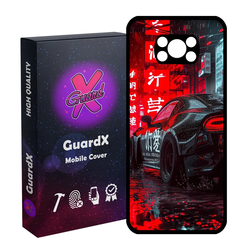 کاور گارد ایکس طرح ماشین مدل  Glass10740 مناسب برای گوشی موبایل شیائومی Poco X3 NFC/Poco X3/Poco X3 Pro