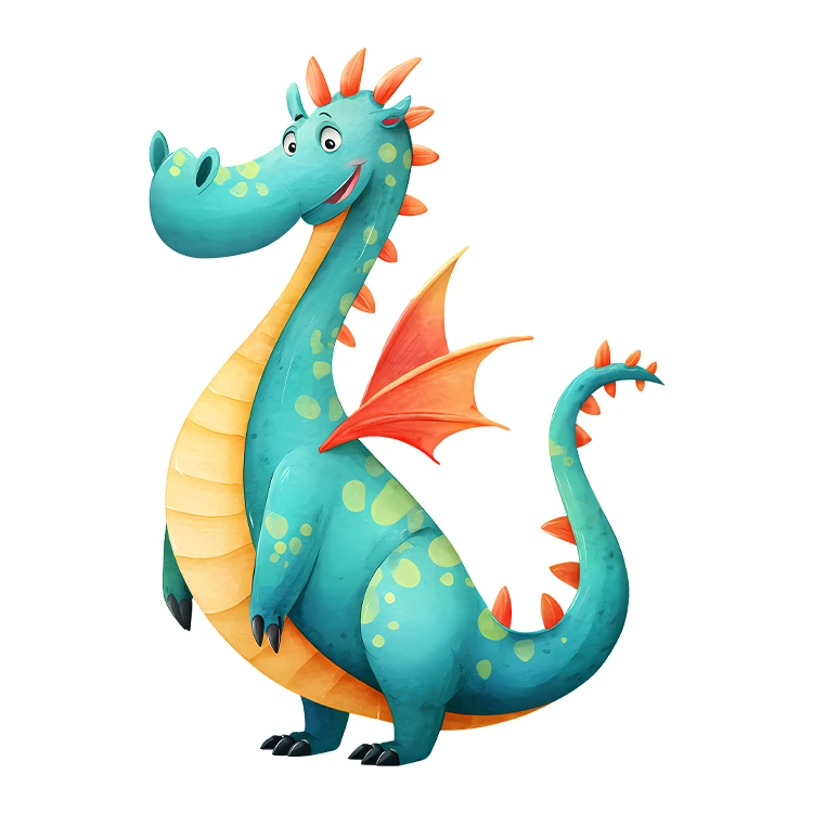 استیکر پارچه و لباس پاد آفرین مدل کارتونی اژدها کد S5755