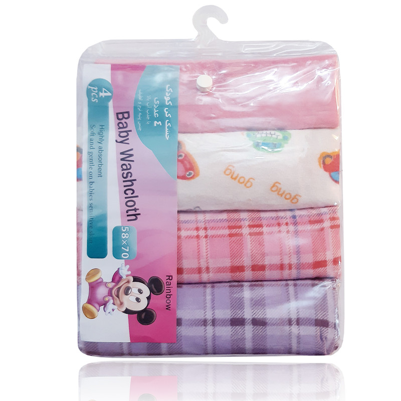 خشک کن کودک رینبو مدل GirlWashcloth بسته 4 عددی