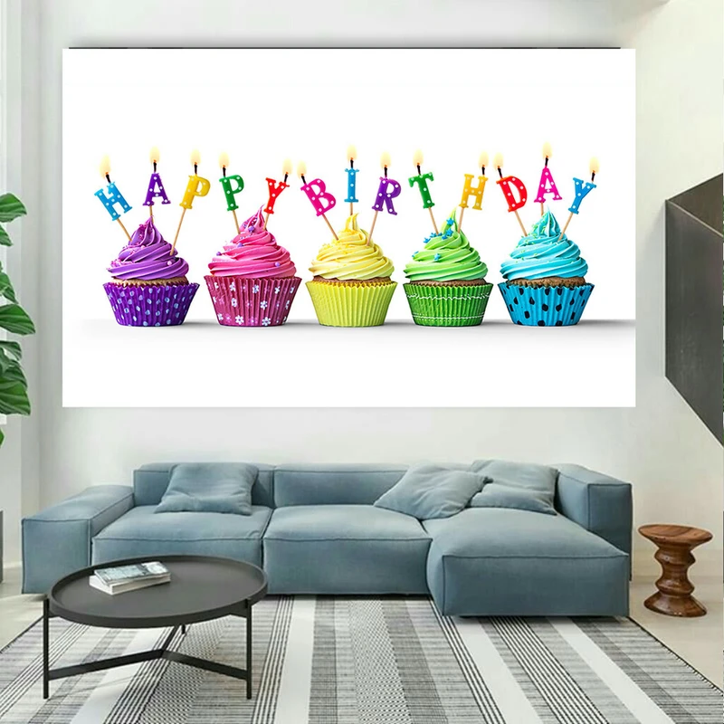پوستر دیواری طرح تولد مدل Happy birthday candles کدAR1354