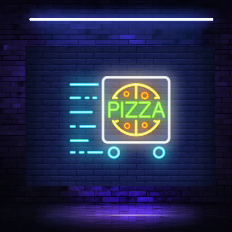 پوستر مدل بک دراپ بلک لایت پیک پیتزا کد FP105304