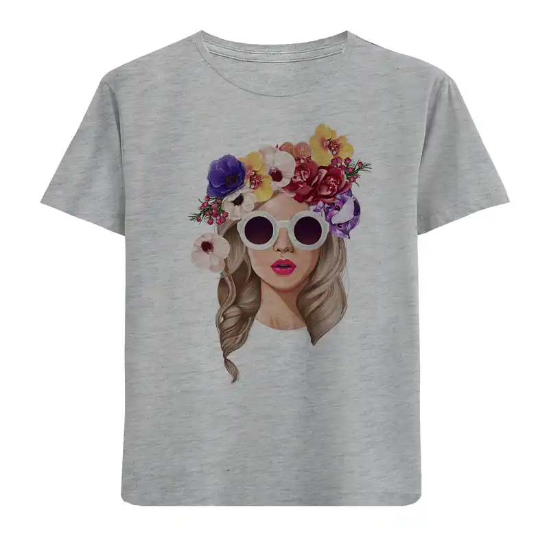 تی شرت آستین کوتاه دخترانه مدل دختر کد N21