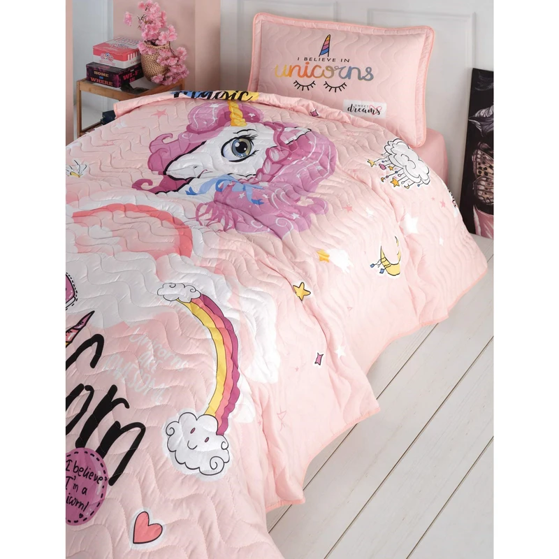 سرویس روتختی کلسی مدل Pink Dreams چهارفصل تک نفره 3 تکه