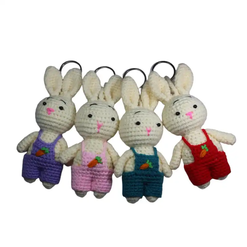 جاکلیدی بافتنی مدل عروسک خرگوش مجموعه دو عددی