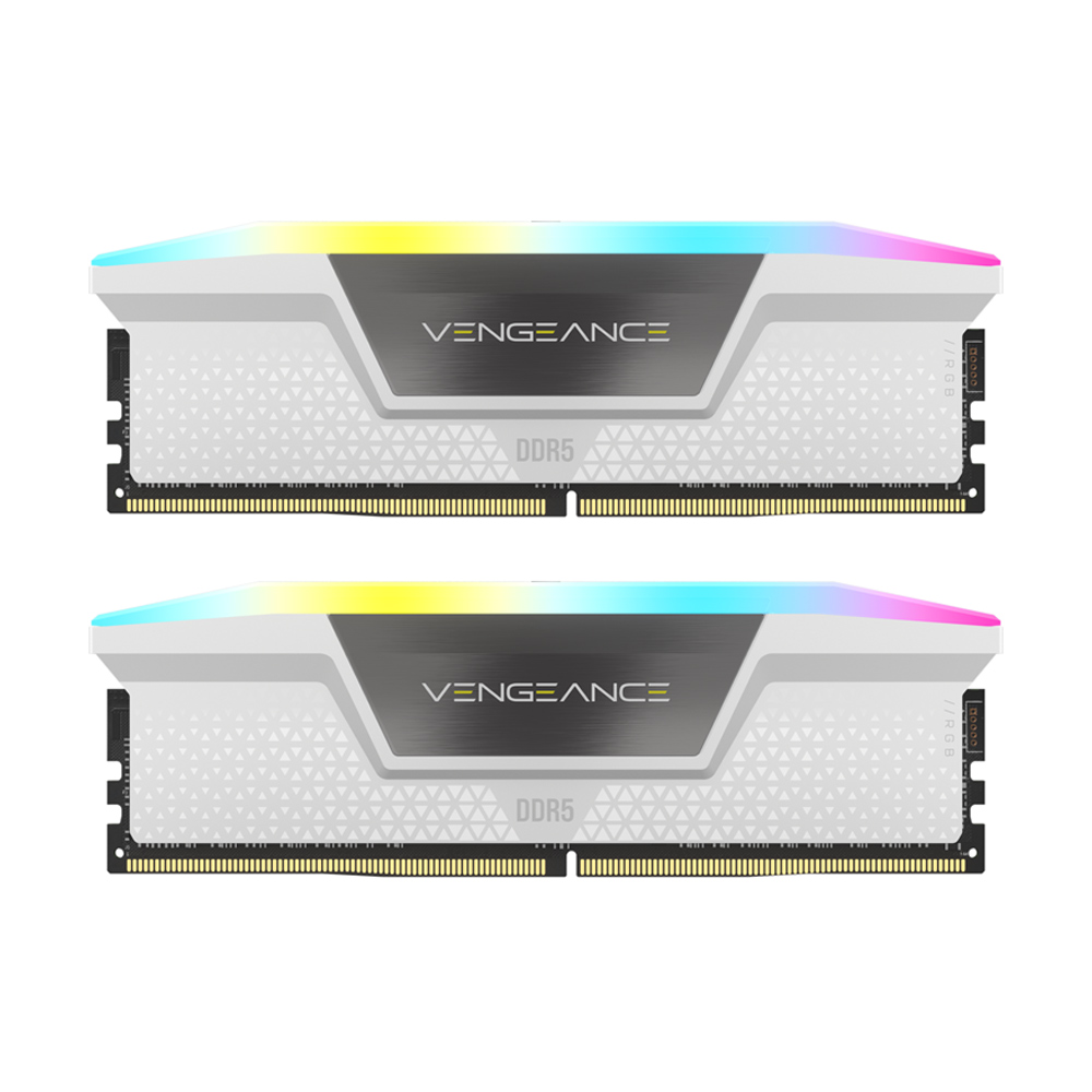 رم دسکتاپ DDR5 دو کاناله 5200 مگاهرتز CL40 کورسیر مدل VENGEANCE RGB WHITE ظرفیت 32 گیگابایت