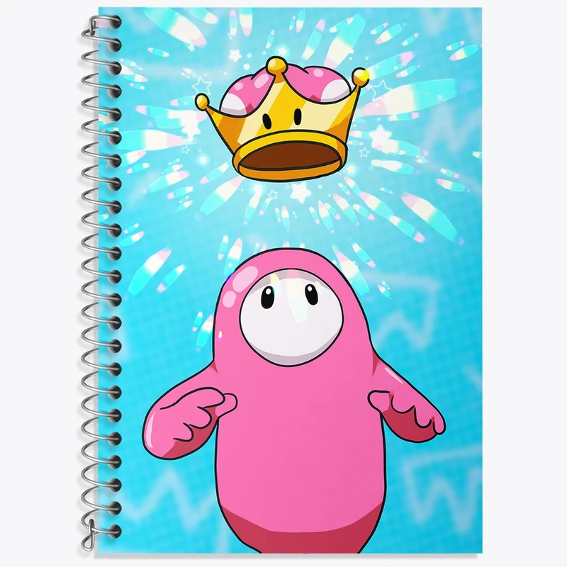 دفتر زبان 50 برگ خندالو مدل دو خط طرح بازی فال گایز (Fall Guys) کد 32810