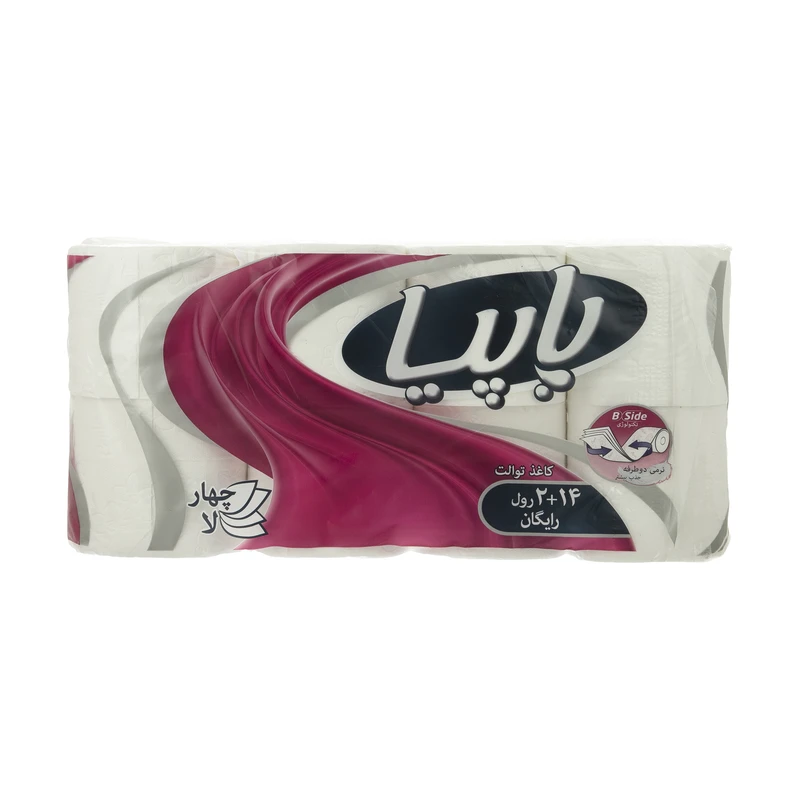 دستمال توالت پاپیا مدل B side بسته 16 عددی