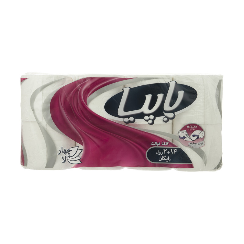 دستمال توالت پاپیا مدل B side بسته 16 عددی
