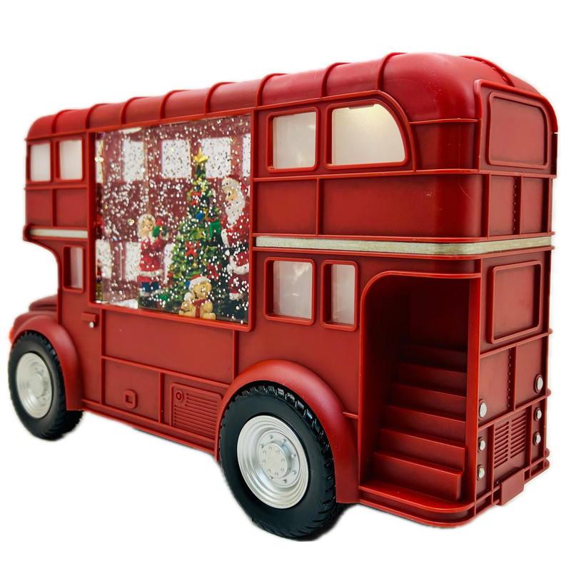 گوی موزیکال مدل پمپی طرح اتوبوس بابانوئل کد P4232