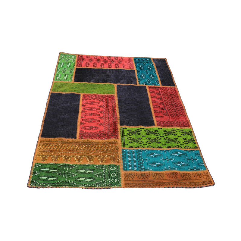 کلاژ فرش دستبافت یک و نیم متری مدل چهل تکه کد 4020239