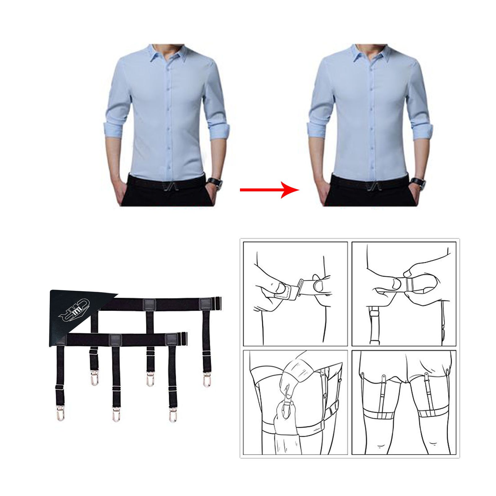 نگهدارنده پیراهن مردانه سی اچ آر مدل کد HE096BUD بسته 2 عددی -  - 3