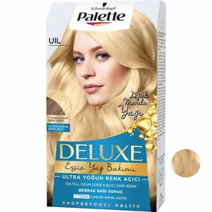 کیت رنگ مو پلت سری DELUXE شماره UIL حجم 50 میلی لیتر رنگ بلوند طلایی روشن