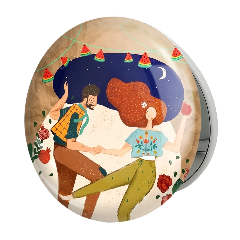 آینه جیبی خندالو طرح شب یلدا مدل تاشو کد 20400 