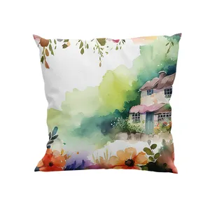 کوسن پاد آفرین مدل نقاشی آبرنگ طبیعت کد DKK183