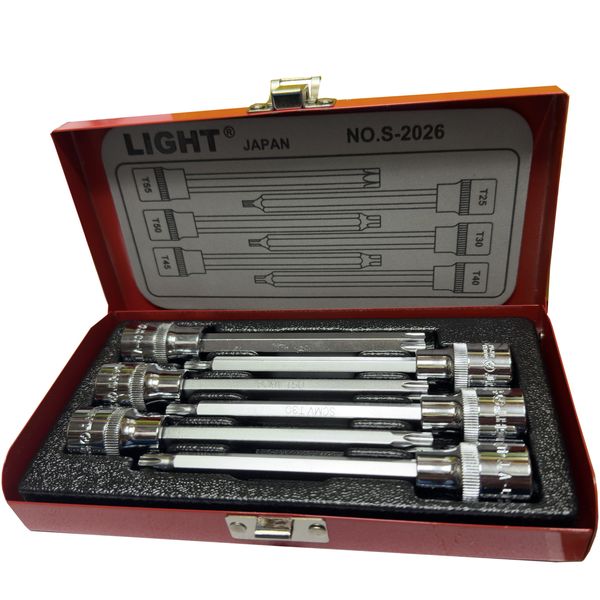 آچار آلن بکسی  لایت مدل فوق بلند کد SMT-TORX-LONG-JAPN-LIGHT-1/2-S2026مچموعه 6 عددی
