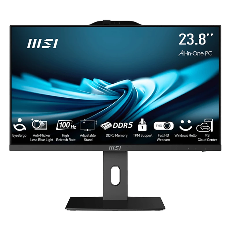 کامپیوتر همه کاره 23.8 اینچ ام اس آی مدل PRO AP242P 14M با پردازنده Core i3 14100 رم 8 گیگابایت از نوع DDR5 حافظه داخلی یک ترابایت SSD کارت گرافیک UHD Graphics (integrated) نمایشگر از نوع IPS