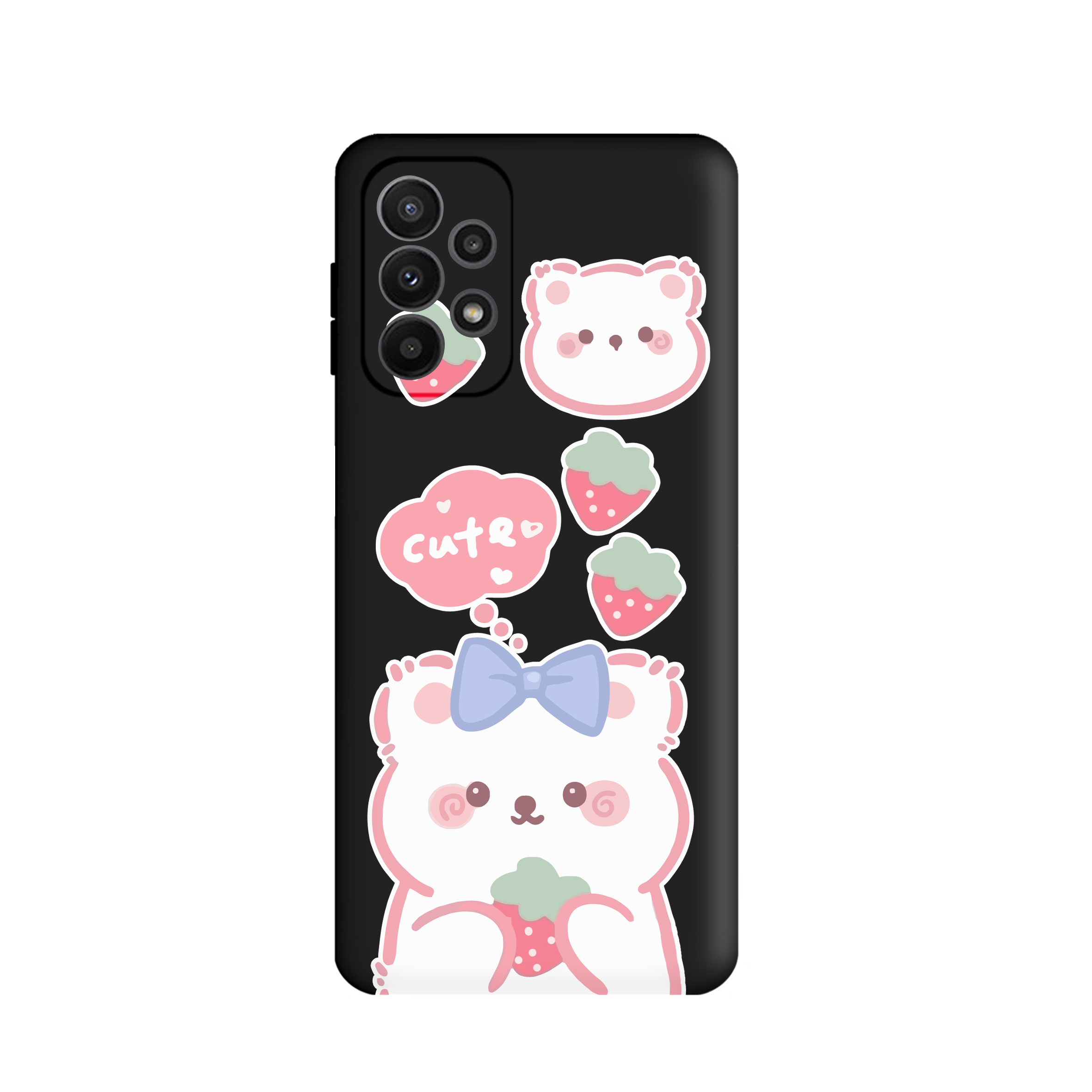 کاور طرح خرس توت فرنگی کد FF244 مناسب برای گوشی موبایل سامسونگ Galaxy A53