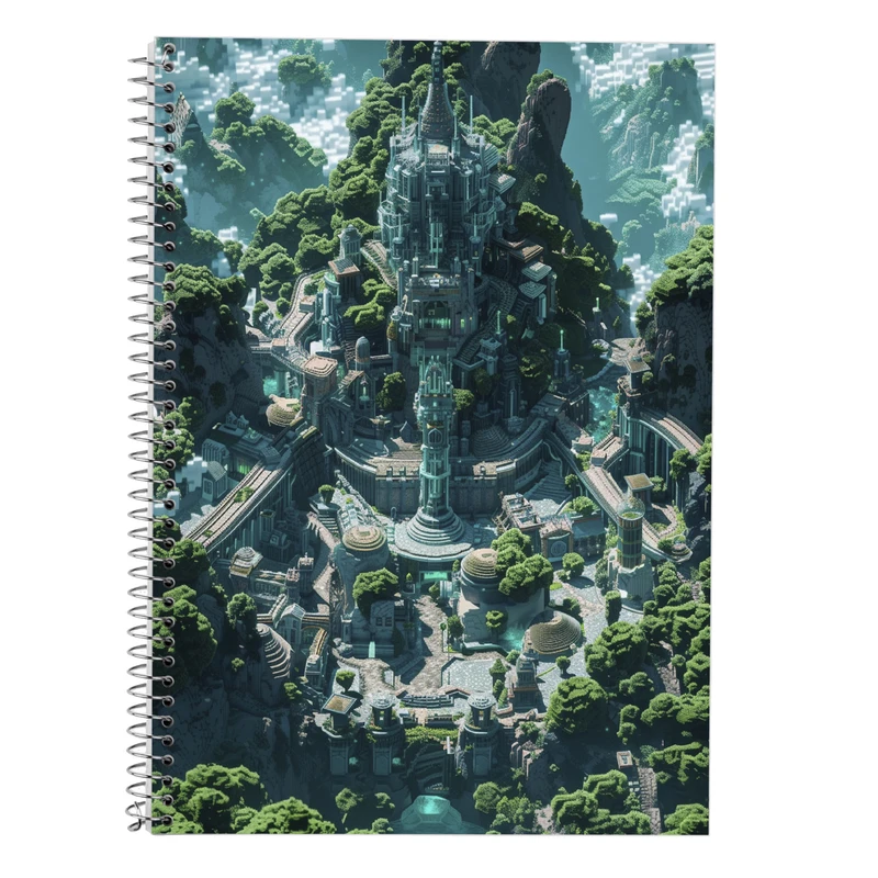 دفتر زبان 50 برگ مدوپد مدل دو خط طرح ماینکرفت minecraft کد DF14018