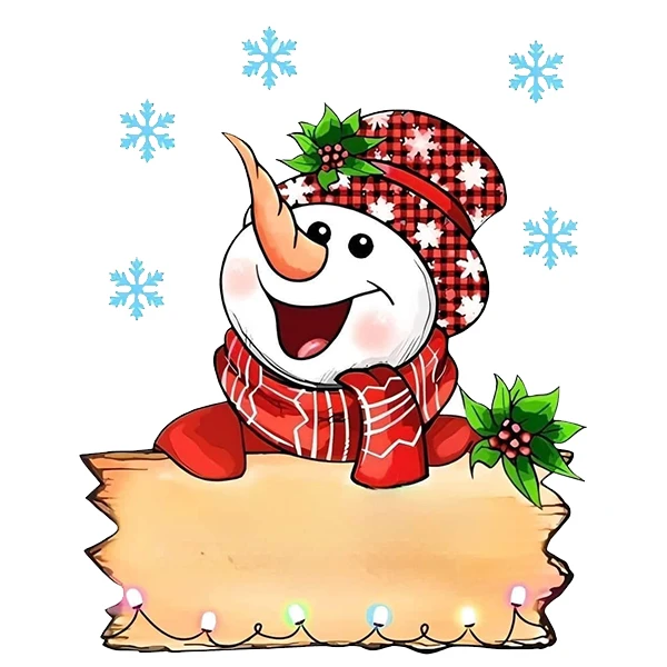  استیکر پارچه و لباس پاد آفرین طرح زمستان و آدم برفی کد 4654