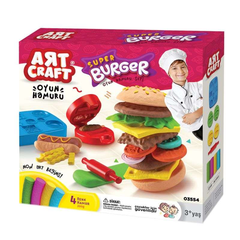 خمیر بازی مدل Super Burger Play Dough Set کد 03554 مجموعه 10 عددی