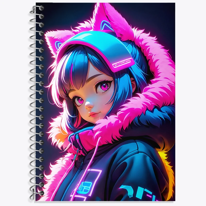 دفتر زبان 50 برگ خندالو مدل دو خط طرح دخترانه کد N3302