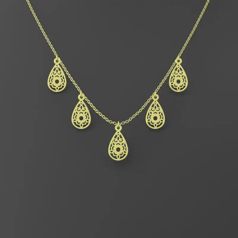 گردنبند طلا 18 عیار زنانه مدوپد مدل اشک کد RNA10753