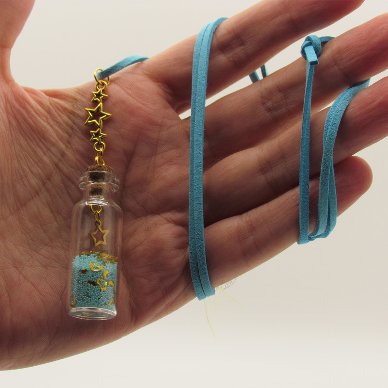 گردنبند دخترانه طرح بطری و ستاره کد NEC006