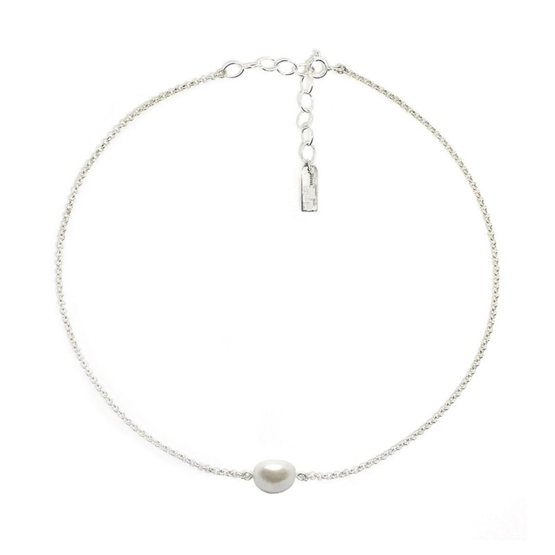 پابند نقره زنانه مدل تک مروارید پابند نقره زنانه مدل تک مروارید