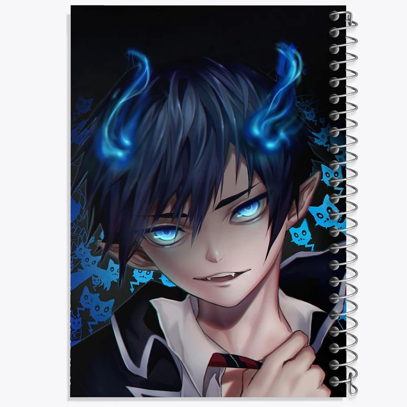 دفتر مشق 50 برگ خندالو مدل رین انیمه جنگیر آبی کد 16363