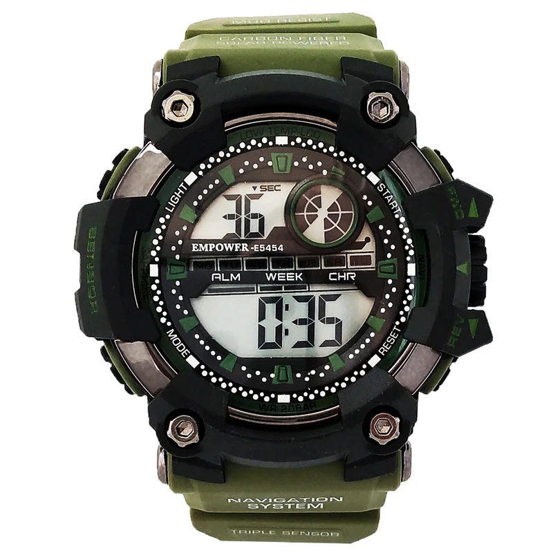 ساعت مچی دیجیتال مردانه مدل چراغدار کرنومتردار اسپرت
