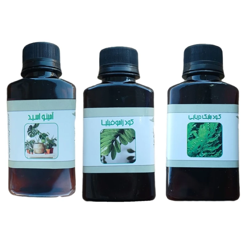 کود مایع امینو اسید و جلبک دریایی و زاموفیلیا مدل life drop حجم 110 میلی لیتر بسته 3 عددی