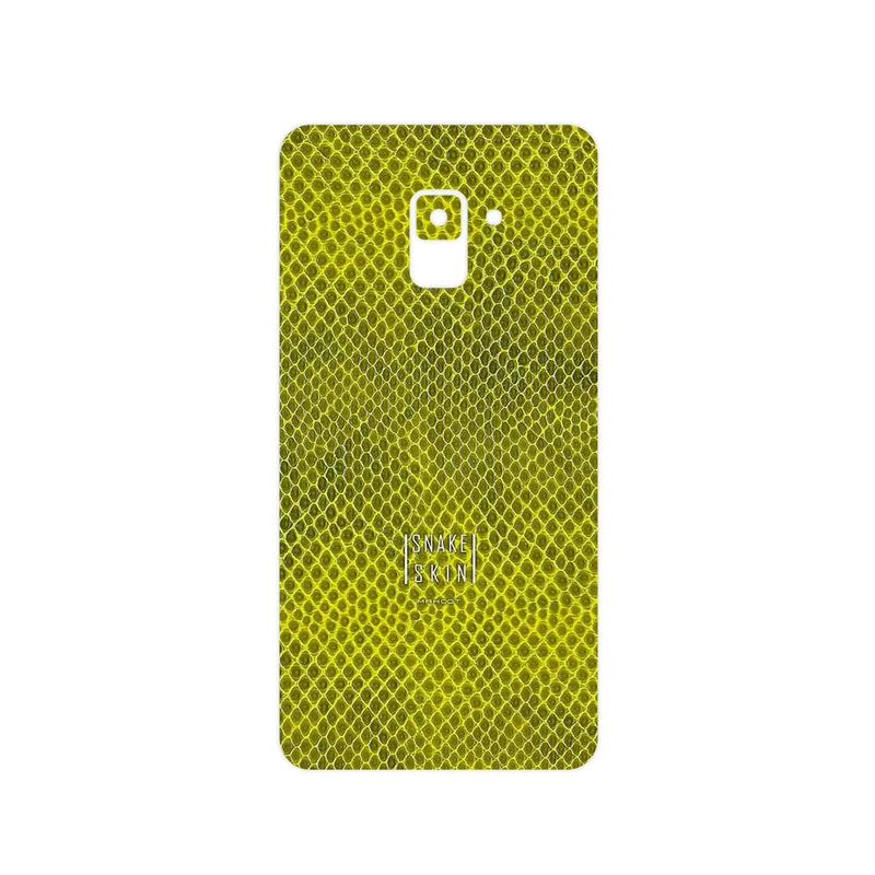 برچسب پوششی ماهوت مدل Yellow Snake Skin مناسب برای گوشی موبایل سامسونگ Galaxy A8 Plus 2018