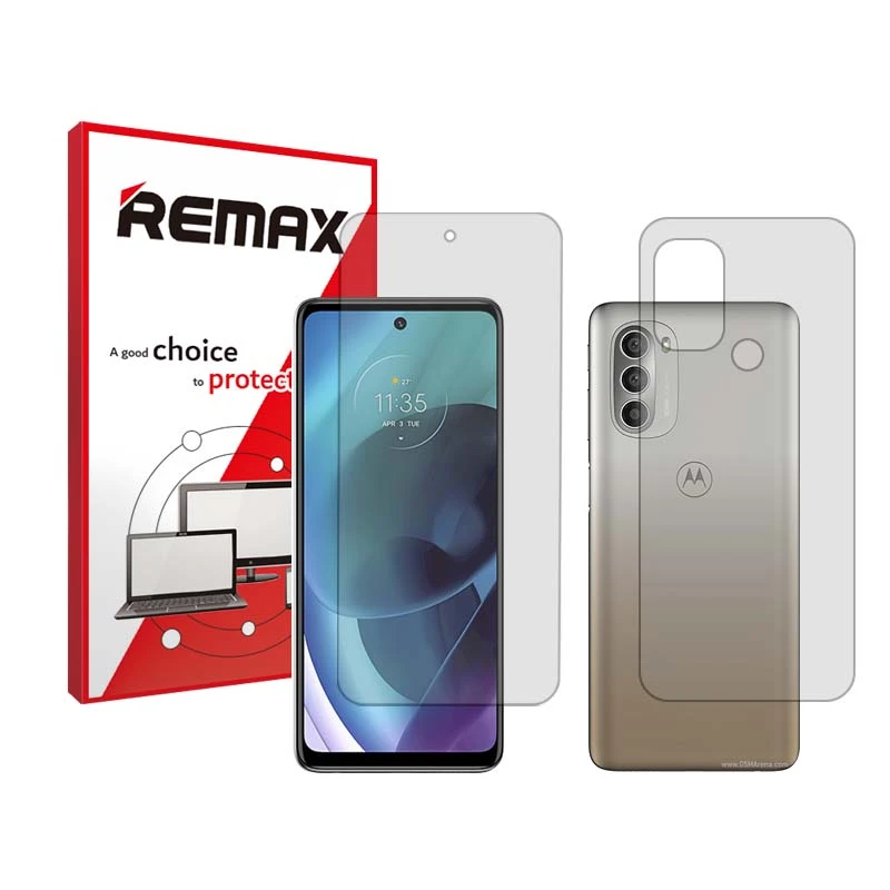 محافظ صفحه نمایش شفاف ریمکس مدل HyGEL مناسب برای گوشی موبایل موتورولا Moto G51 5G به همراه محافظ پشت گوشی