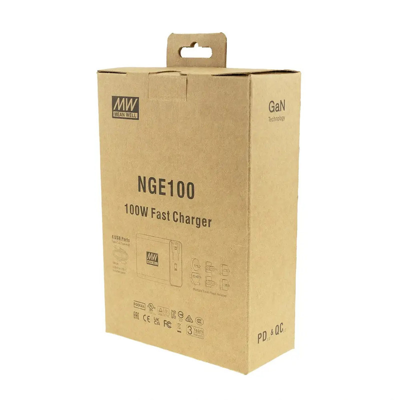 شارژر دیواری 100 وات مینول مدل NGE100-GAN به همراه کابل تبدیل USB-C