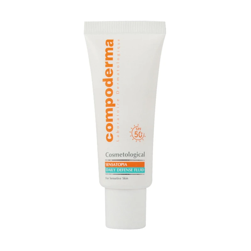 کرم ضد آفتاب بدون رنگ کامپودرما SPF 50 مدل سنساتوپیا مناسب پوستهای حساس حجم 50 میلیلیتر