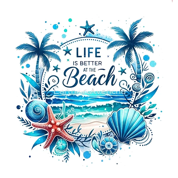 استیکر پارچه و لباس پاد آفرین طرح دریا کد 1775