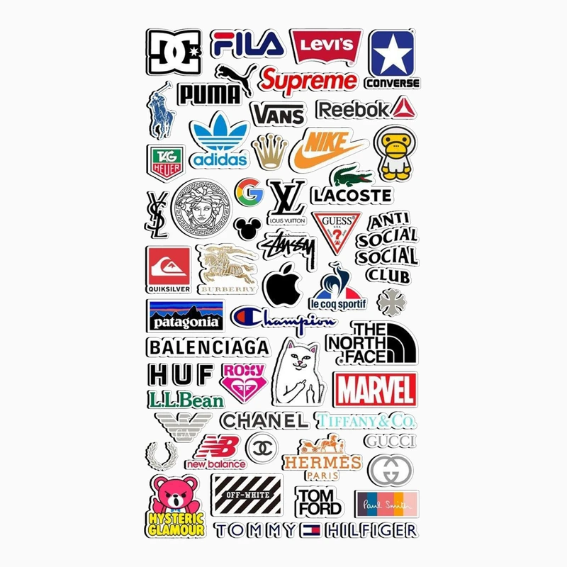 استیکر لپ تاپ و موبایل گوفی طرح لوگو های معروف مجموعه 50 عددی 