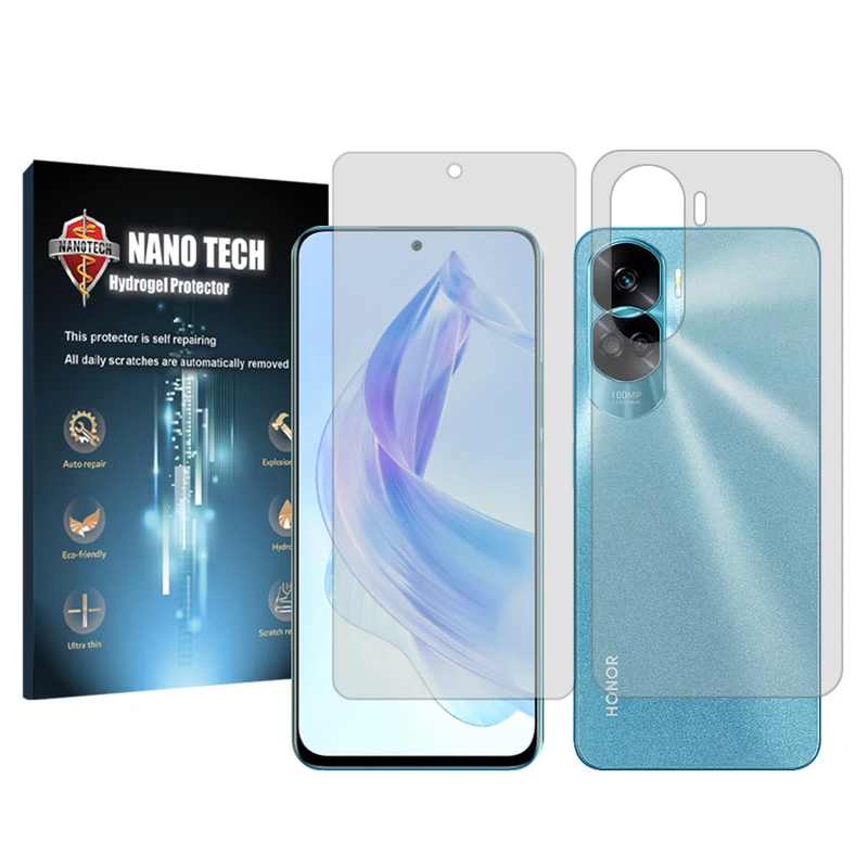  محافظ صفحه نمایش شفاف نانو تک مدل Tough مناسب برای گوشی موبایل آنر 90 Lite به همراه محافظ پشت گوشی