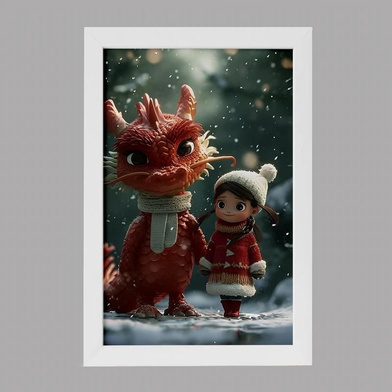 تابلو خندالو مدل دختر و اژدها کد F6629