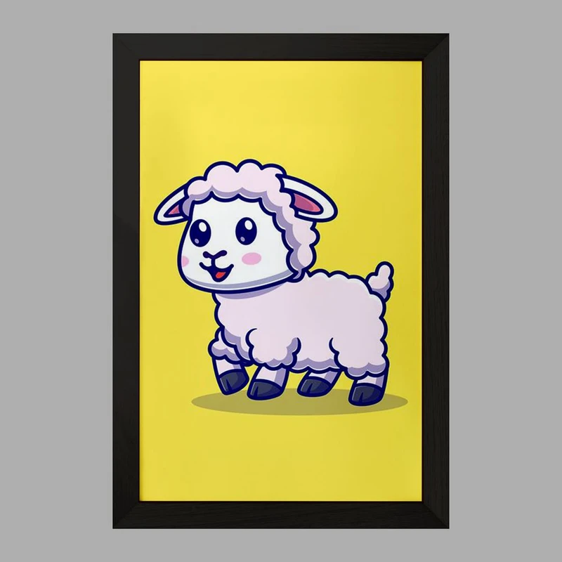 تابلو خندالو مدل حیوانات بامزه گوسفند کد 29654
