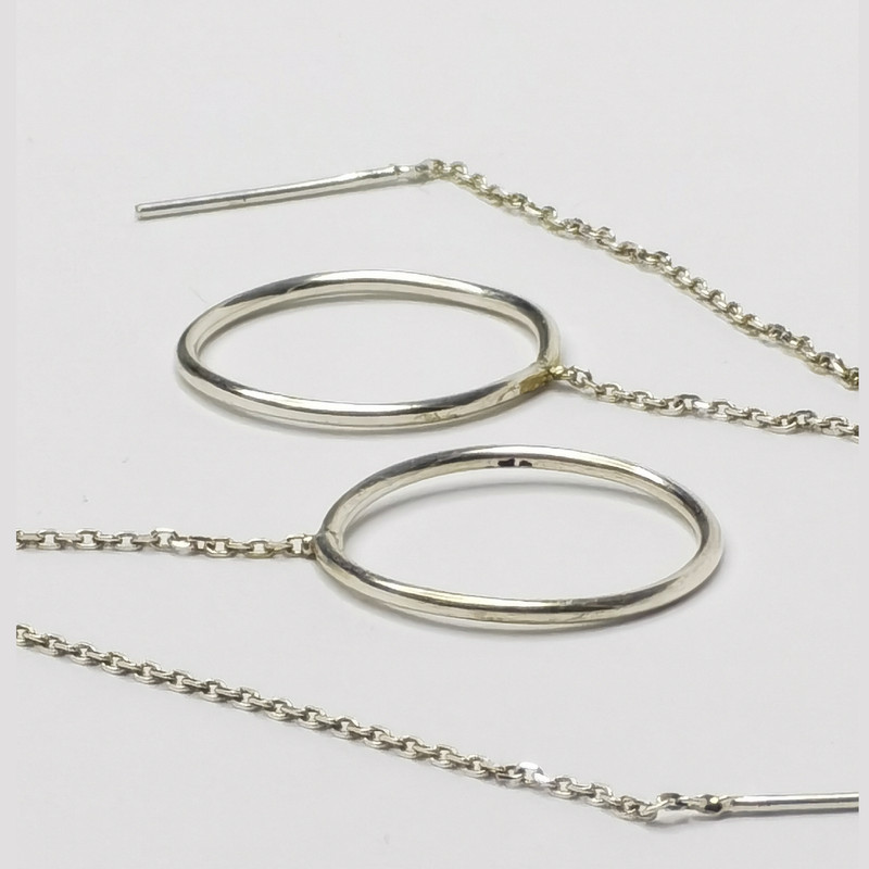 گوشواره نقره زنانه مدل بخیه رینگ کد Go11 گوشواره نقره زنانه مدل بخیه رینگ کد Go11