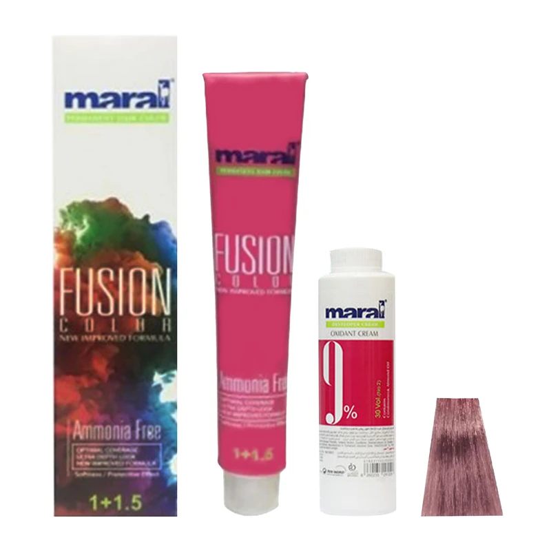 رنگ مو مارال مدل Fusion شماره 7.891 حجم 100 میلی لیتر رنگ کورال به همراه اکسیدان مارال مدل 30vol نه درصدی حجم 150 میلی لیتر