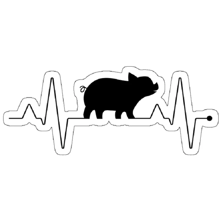 استیکر لپ تاپ مدل EKG I Love Baby Pig